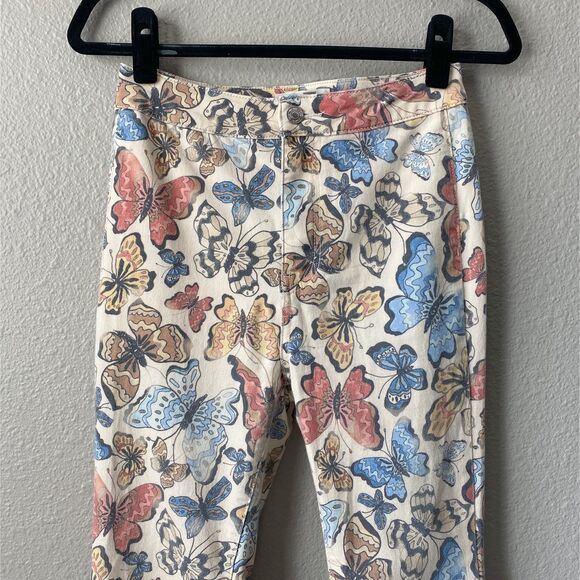 Free People We The Free Just Float On Flare Leg Jeans Butterfly Print - Picture 5 of 10